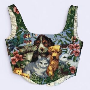Floral Animal Print Corset Top